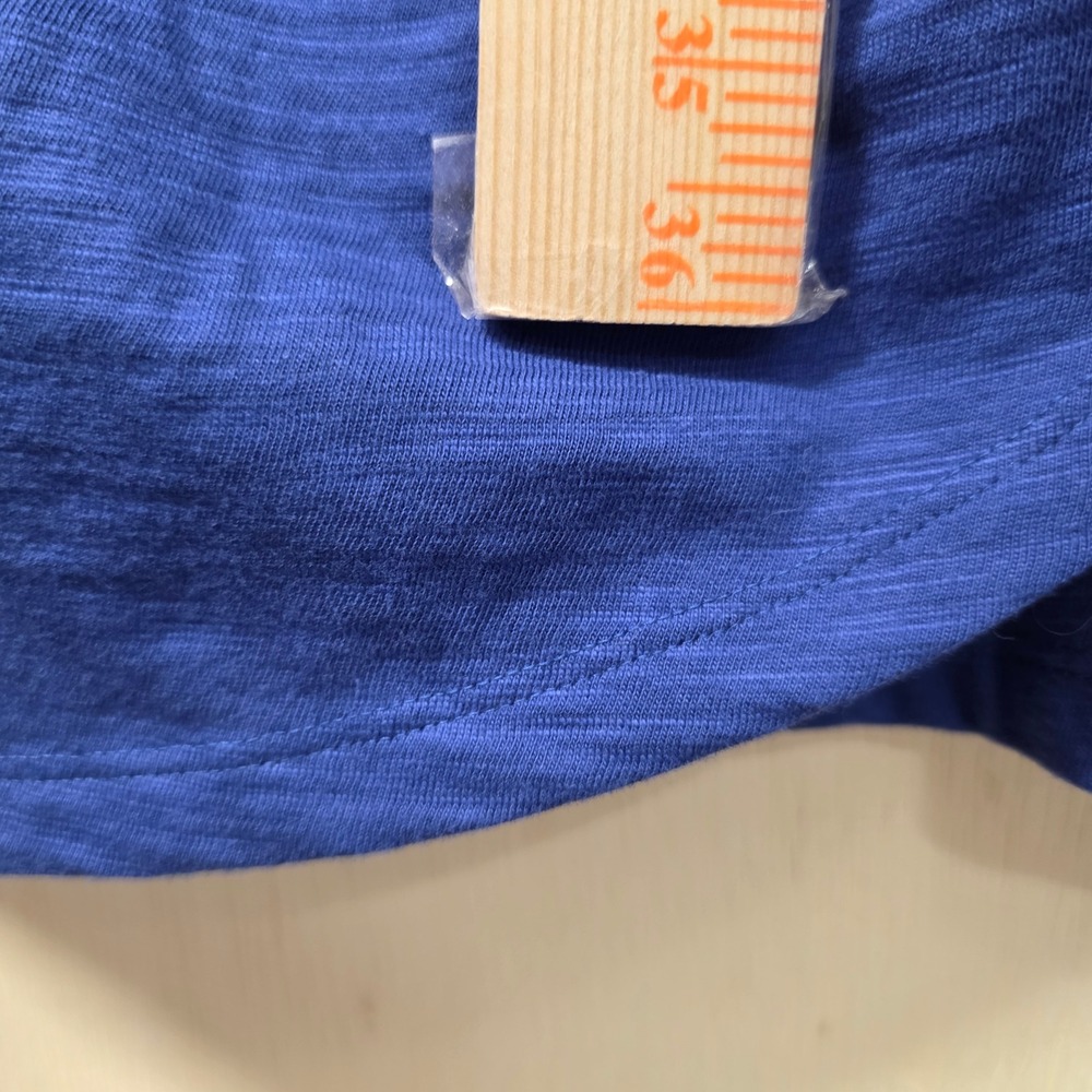 Lauren Ralph Lauren Blue Cotton Slub Faux Wrap Side Tie T-Shirt Dress 14 - Picture 9 of 10